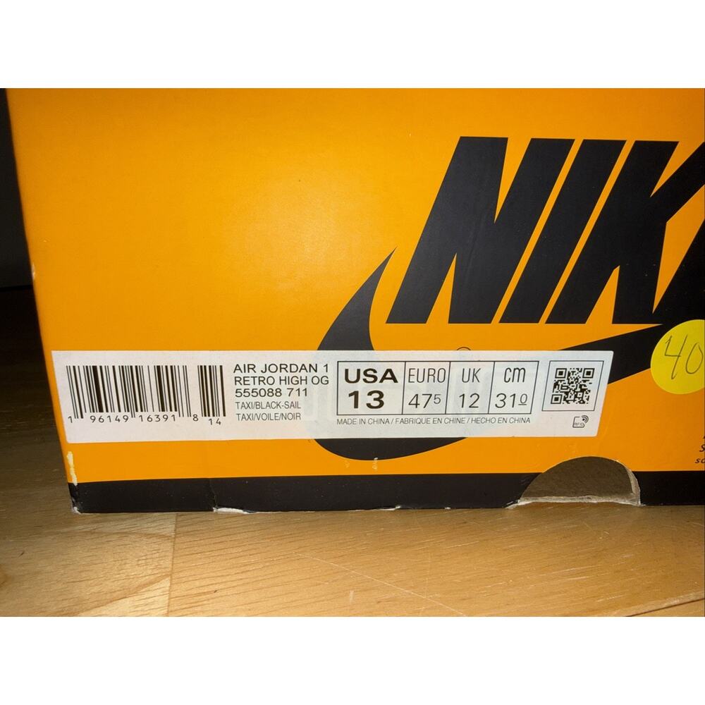 Size 13 - Jordan 1 Retro OG High Yellow Toe OG BOX lightly Used - Picture 11 of 11